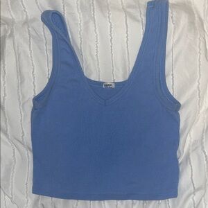 Garage Blue Ribbed Tank Top